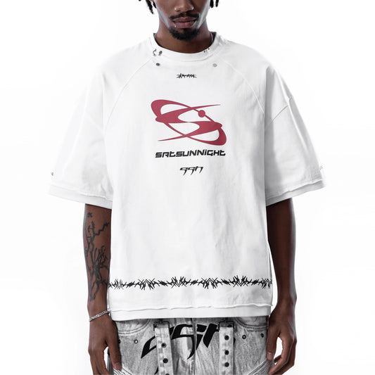 【SATSUN NIGHT】<DEVIL^ANGEL FRIENDSHIP> T-SHIRT - WHITE