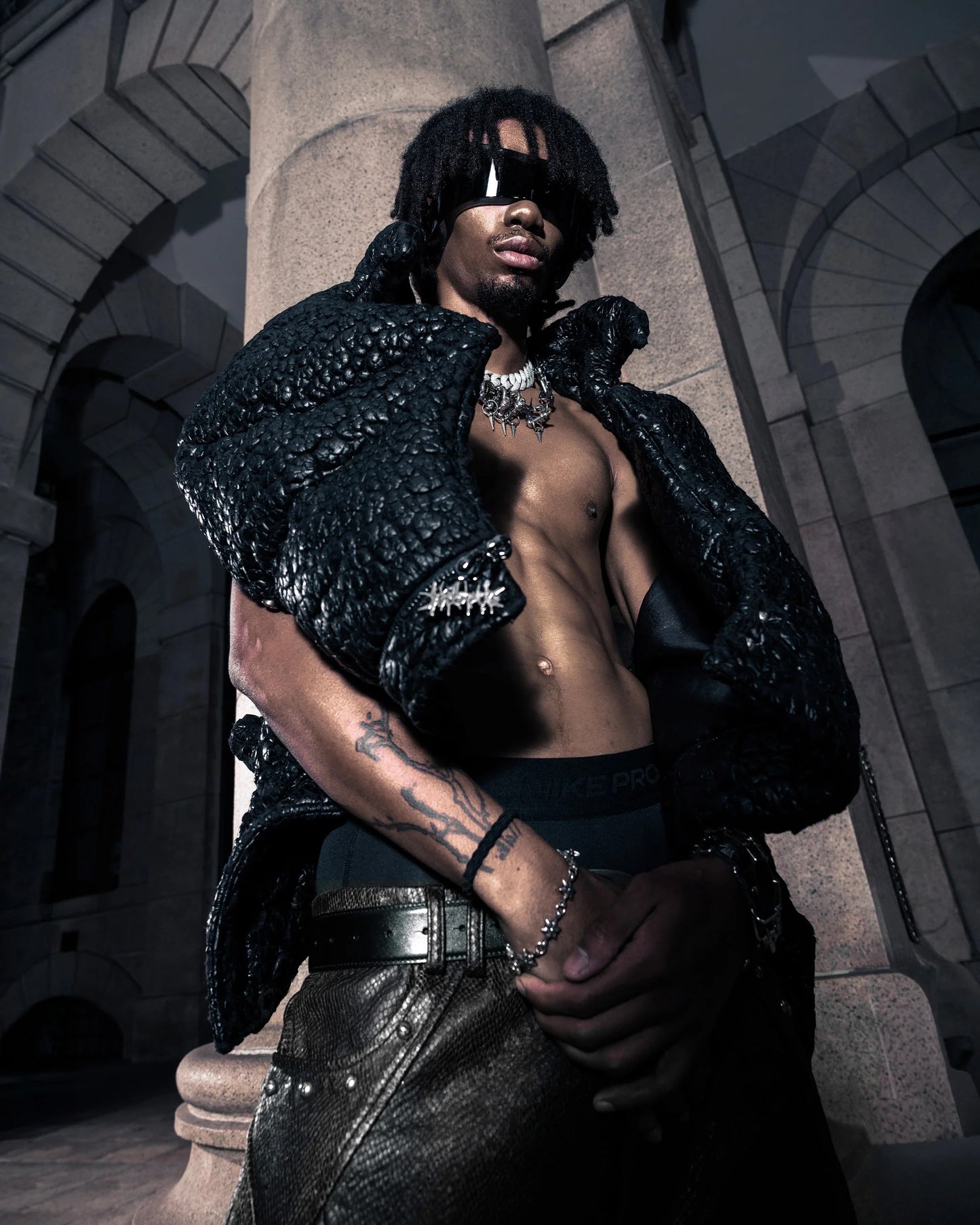 【SATSUN NIGHT】SSN V.05 SPECIAL CRACKED TEXTURE FABRIC VEST JACKET - NOTHING LASTS FOREVER (PRE-ORDER)