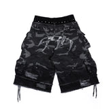STREET-CAMO 2.0 - WASHED GREY DENIM SHORTS