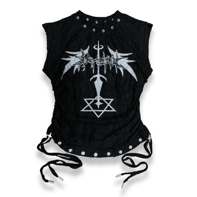 <DEVIL^ANGEL FRIENDSHIP>  GRUNGE TANK - BLACK