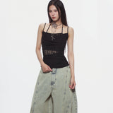 AYSEL LACE PANEL TOP (BLACK)