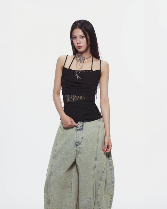 【BUNNYHILL CONCEPT】AYSEL LACE PANEL TOP (BLACK)