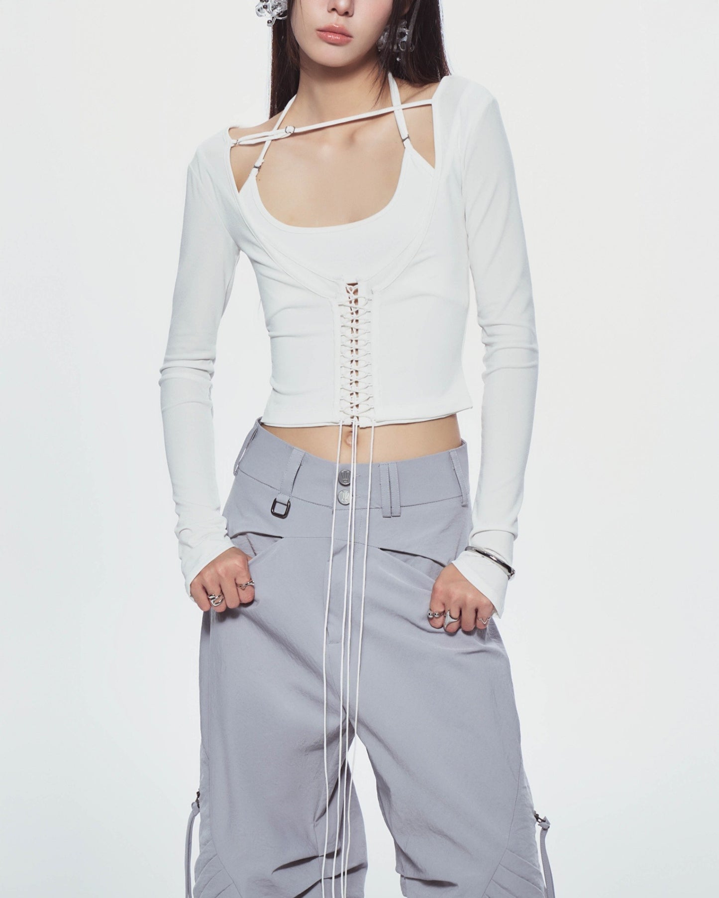 【BUNNYHILL CONCEPT】BISOU LONG SLEEVE TOP (WHITE)