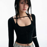 BISOU LONG SLEEVE TOP (BLACK)