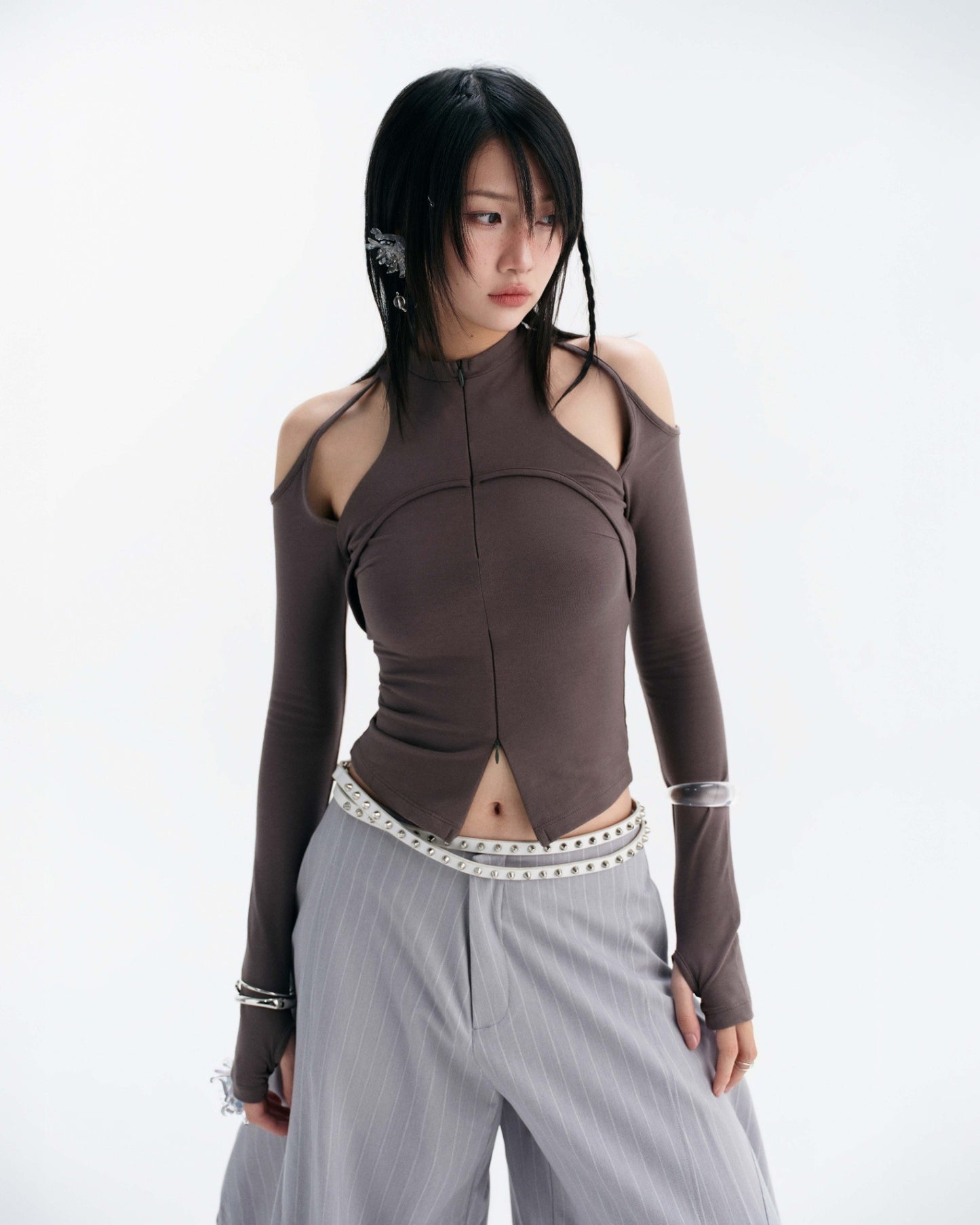 【BUNNYHILL CONCEPT】CASPIAN LONG SLEEVE TOP (GREY)