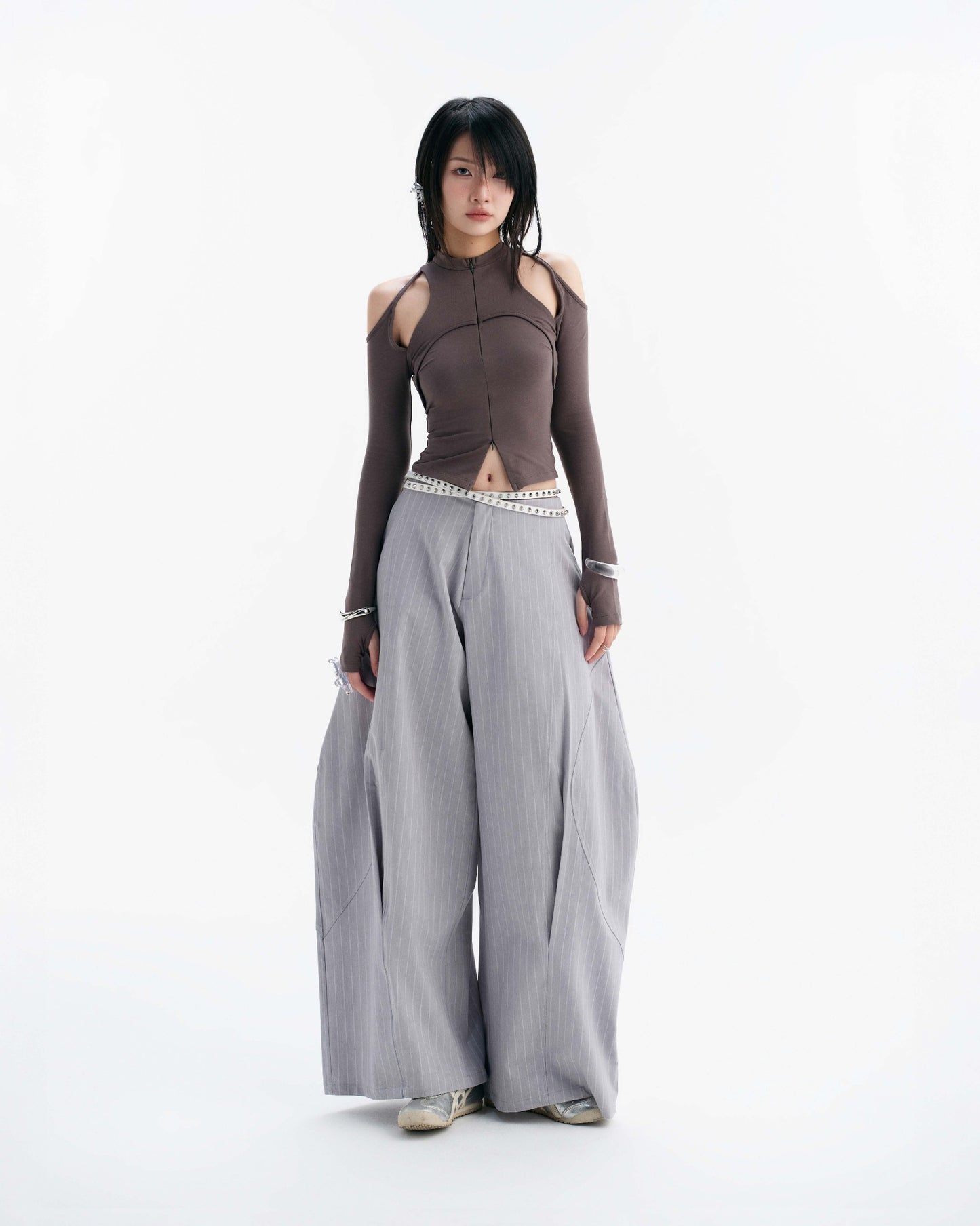 【BUNNYHILL CONCEPT】LUFT PANTS (GREY BLUE STRIPES)