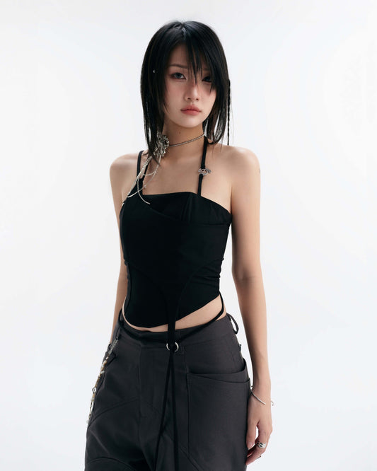 【BUNNYHILL CONCEPT】LULLABY HALTER TOP (BLACK)