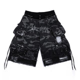 STREET-CAMO 2.0 - WASHED GREY DENIM SHORTS