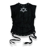 <DEVIL^ANGEL FRIENDSHIP>  GRUNGE TANK - BLACK