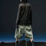 GREEN WASHED CARGO WIDE SHORT