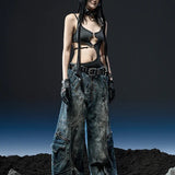 DIRTY WASHED KNIGHT WIDE PANTS