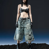 KNIGHT WIDE DENIM WASHED SHORT
