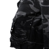 STREET-CAMO 2.0 - WASHED GREY DENIM SHORTS