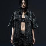 BLACK WAXED OVERSHIRT