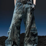 DIRTY WASHED KNIGHT WIDE PANTS