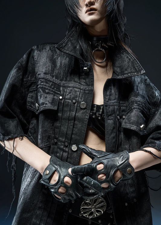 【RICH】BLACK WAXED OVERSHIRT