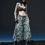 KNIGHT WIDE DENIM WASHED SHORT