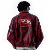 <IT's N0T BLACK & WHITE> LEATHER JACKET - POLLUTED RED