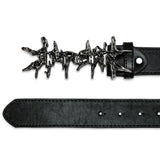 DARK RIFT METAL LEATHER BELT - BLACK
