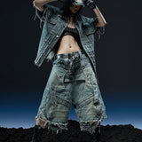 KNIGHT WIDE DENIM WASHED SHORT