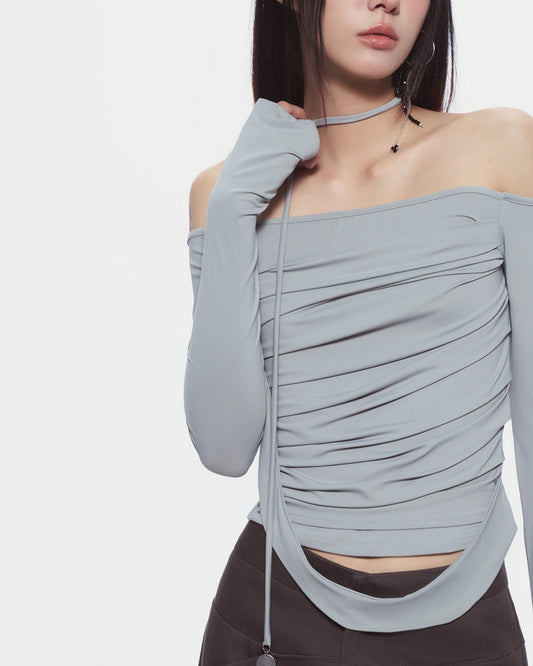 【BUNNYHILL CONCEPT】MELVIN LONG SLEEVE TOP (BLUE GREY)