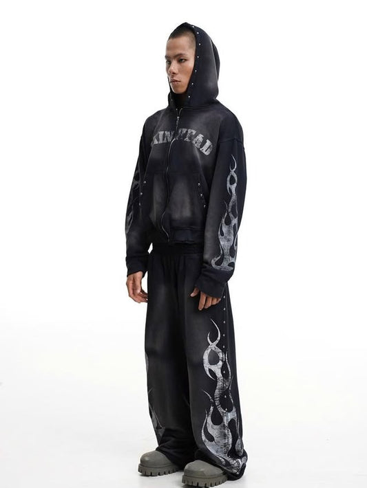 【SKINHEAD】NIGHT FLAME ZIP-UP HOODIE