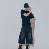 BERMUDA WASHED DENIM PANTS