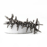 DARK RIFT METAL LEATHER BELT - WHITE