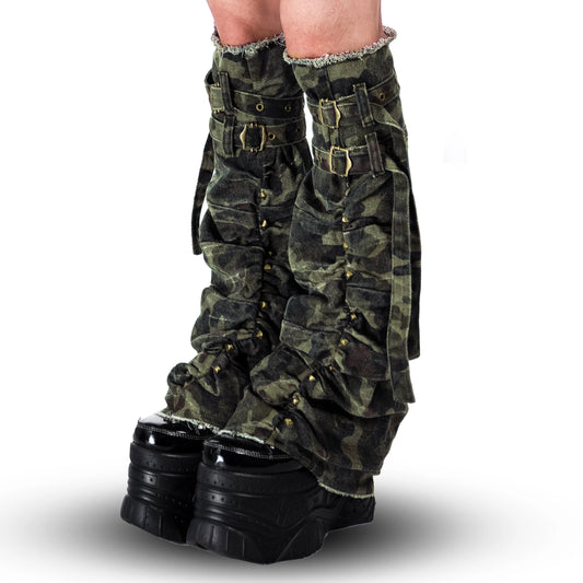 【SATSUN NIGHT】<STREET-CAMO> WASHED HAND & LEG WARMERS - CAMO GREEN