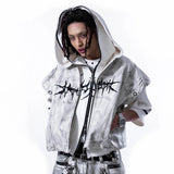 <IT's N0T BLACK & WHITE> LEATHER VEST - POLLUTED WHITE
