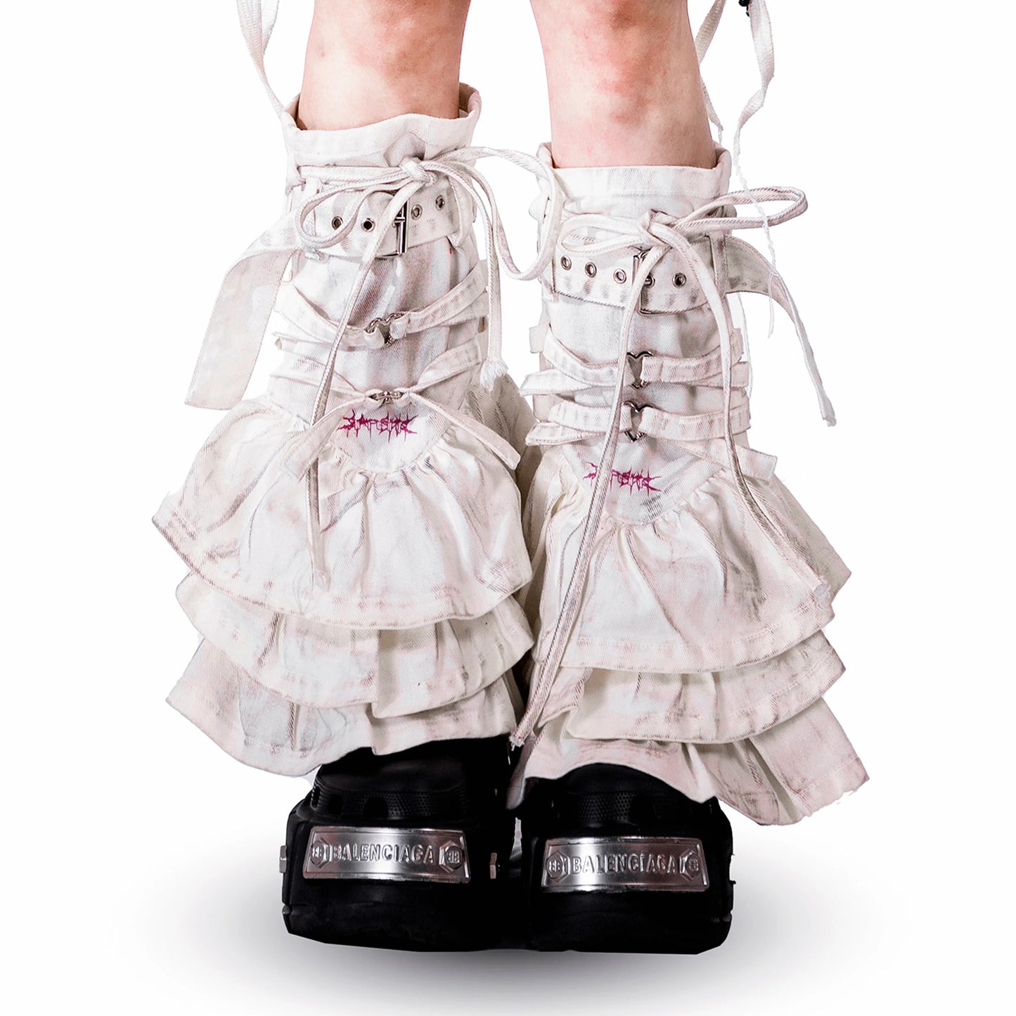 【SATSUN NIGHT】<DEVIL^ANGEL FRIENDSHIP> HAND & LEG WARMER - POLLUTION WHITE