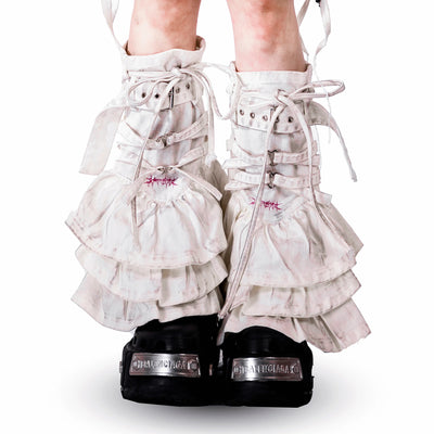 <DEVIL^ANGEL FRIENDSHIP> HAND & LEG WARMER - POLLUTION WHITE