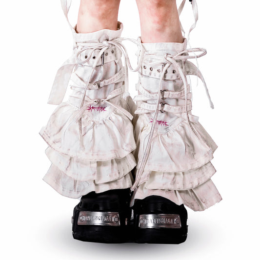 【SATSUN NIGHT】<DEVIL^ANGEL FRIENDSHIP> HAND & LEG WARMER - POLLUTION WHITE