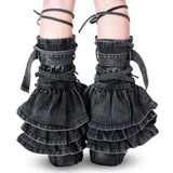 【SATSUN NIGHT】<DEVIL^ANGEL FRIENDSHIP> HAND & LEG WARMER - WASHED BLACK