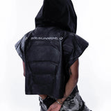 【SATSUN NIGHT】<IT's N0T BLACK & WHITE>  LEATHER VEST - BLACK