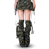 <STREET-CAMO> WASHED HAND & LEG WARMERS - CAMO GREEN