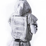 <IT's N0T BLACK & WHITE> LEATHER VEST - POLLUTED WHITE