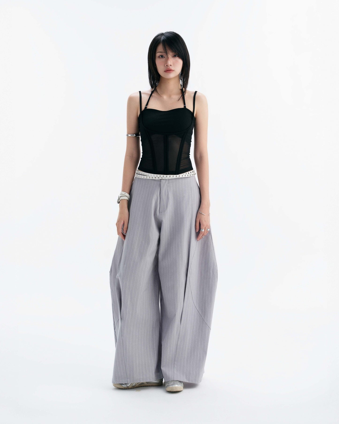 【BUNNYHILL CONCEPT】LUFT PANTS (GREY BLUE STRIPES)