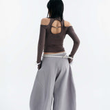 CASPIAN LONG SLEEVE TOP (GREY)