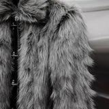 Gray Fur Crop Jacket