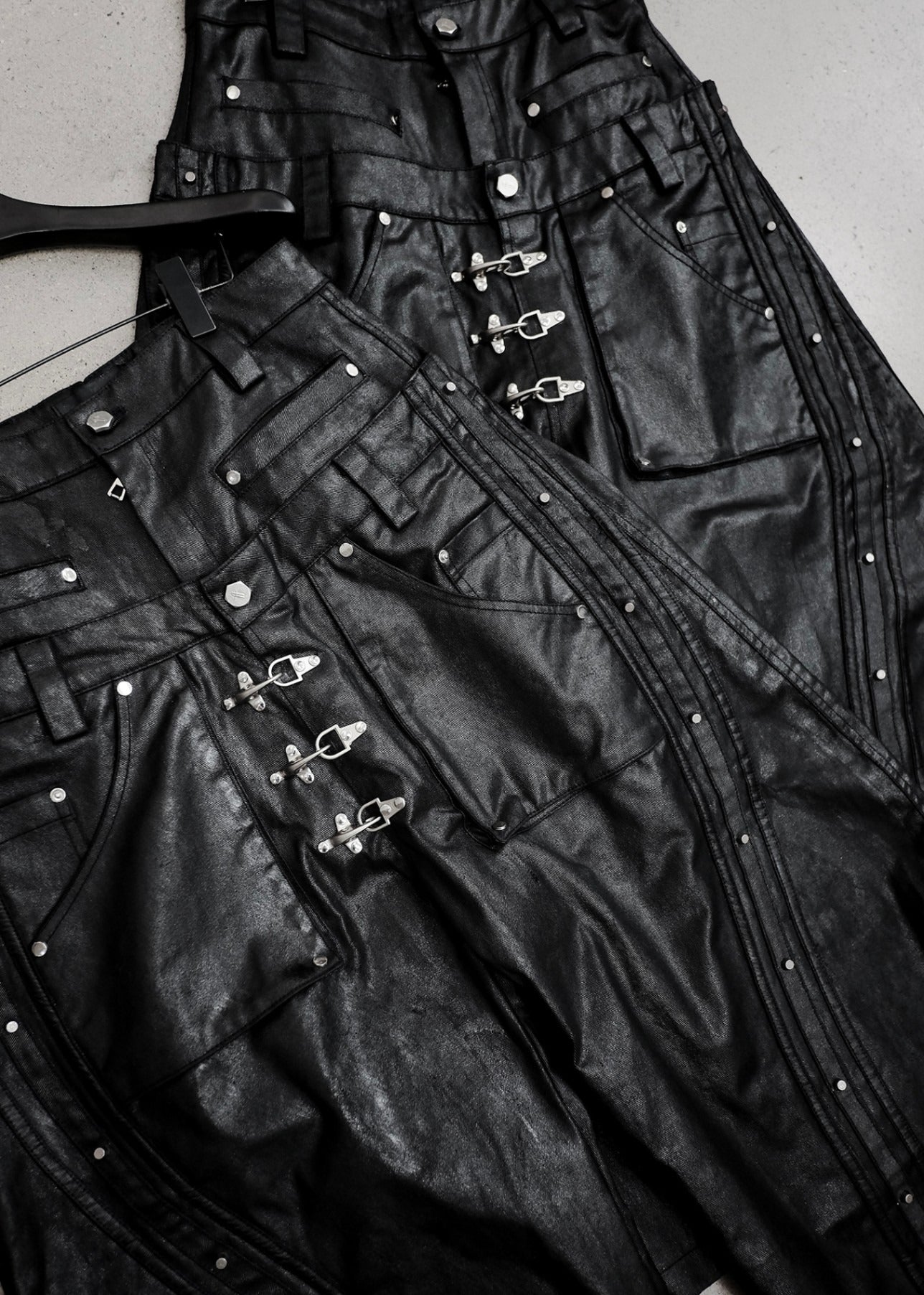 【RICH】Mock Double Waist Wide Leg Pants