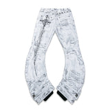<LOST IN CASTLE> CURVED DENIM PANTS - POLLUTED WHITE