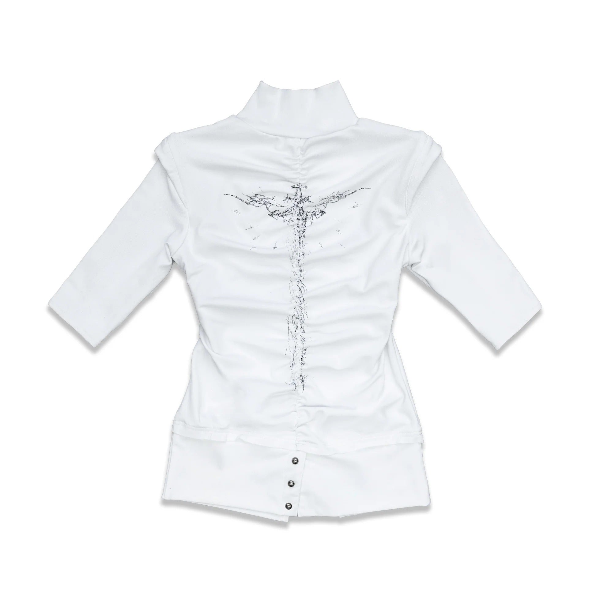 <LOST IN CASTLE> NAPOLEONIC HIGH NECK TOP - WHITE