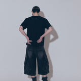 BERMUDA WASHED DENIM PANTS
