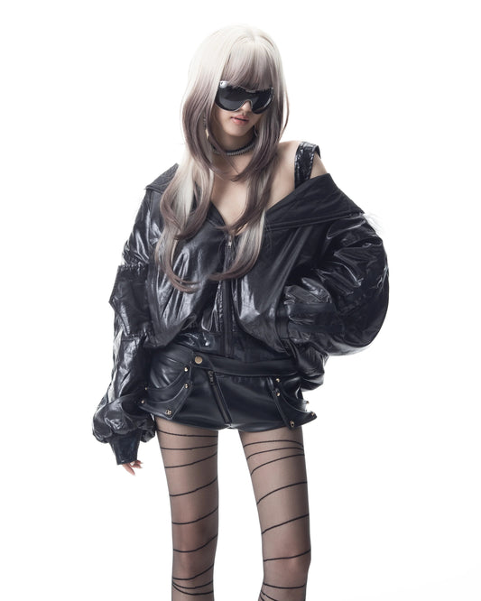 【CH2】</2 FUR TRACK BOMBER JACKET