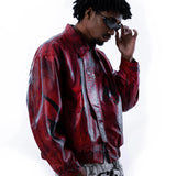 <IT's N0T BLACK & WHITE> LEATHER JACKET - POLLUTED RED