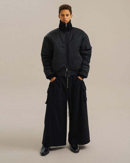 【ASPARAGUS】Pleats pocket wide pants