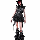 【SATSUN NIGHT】<DEVIL^ANGEL FRIENDSHIP> HAND & LEG WARMER - WASHED BLACK