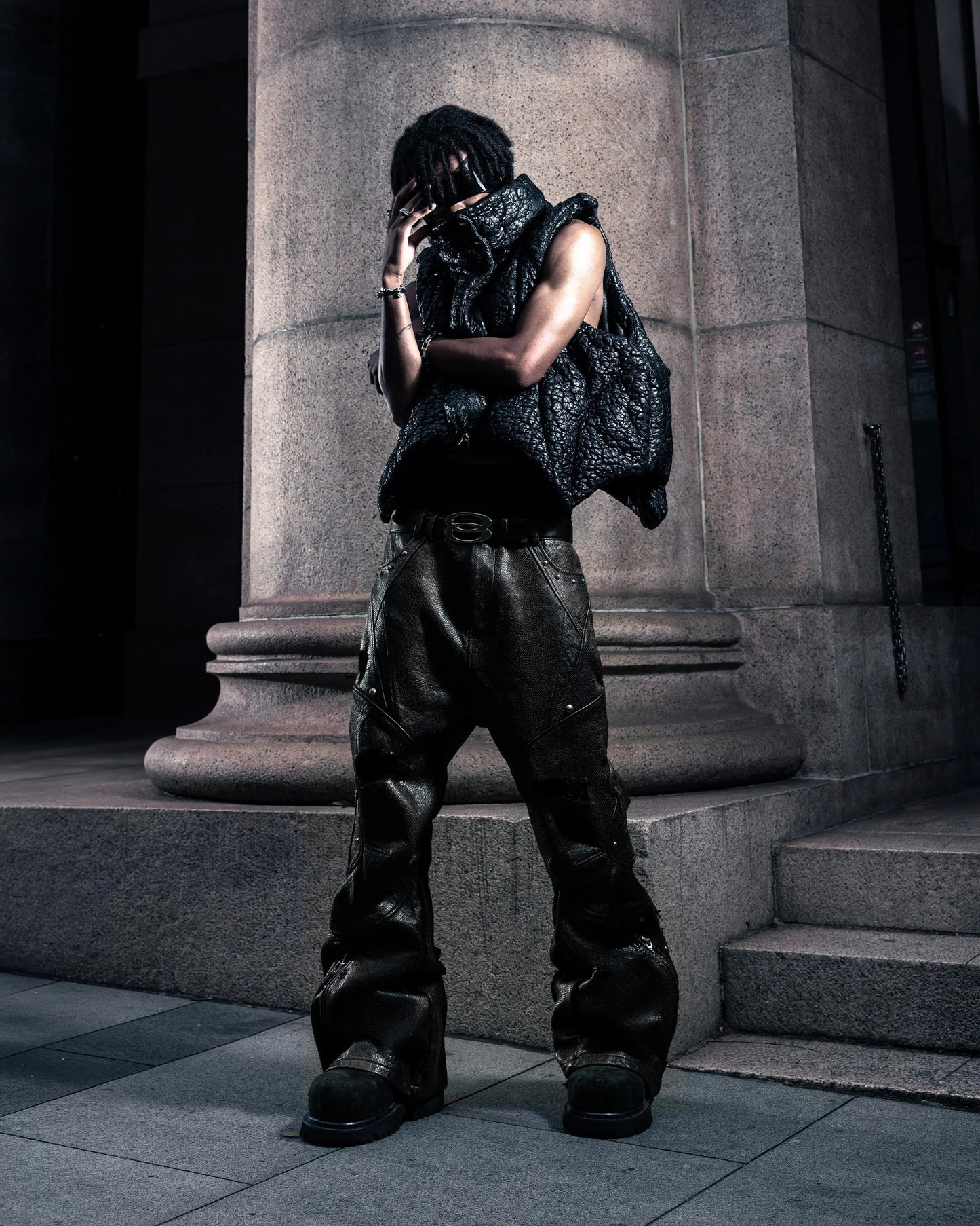 【SATSUN NIGHT】SSN V.05 SPECIAL CRACKED TEXTURE FABRIC VEST JACKET - NOTHING LASTS FOREVER (PRE-ORDER)