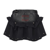 <NIGHT ROSE> SKIRT - WASHED BLACK